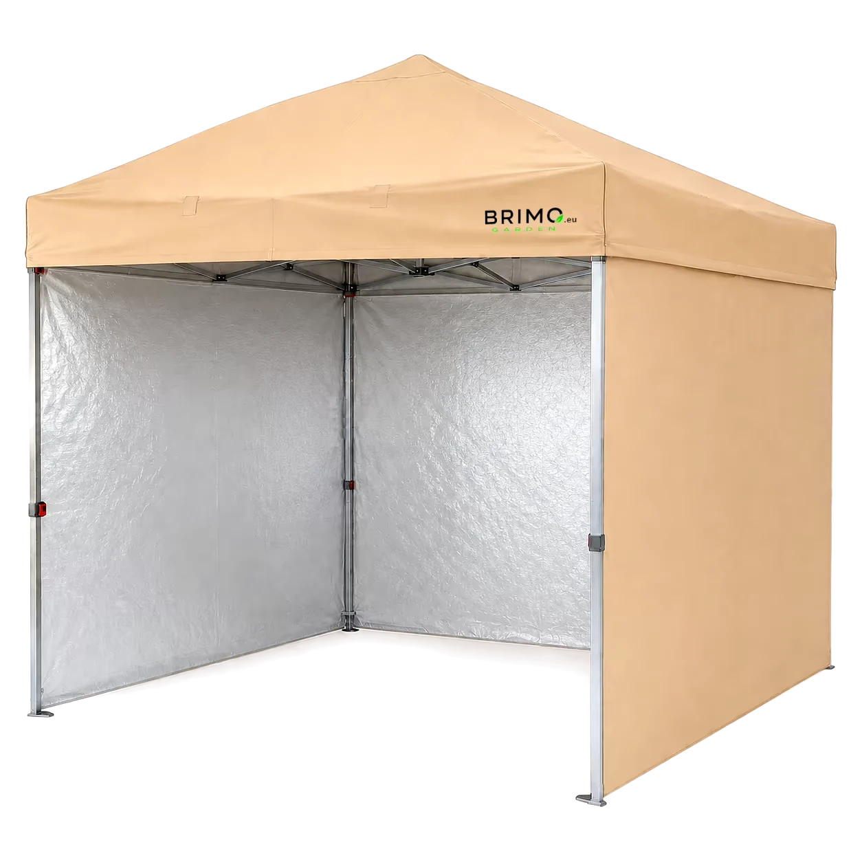 Beige BRIMO Garden folding tent 3 by 3 metres with three full walls